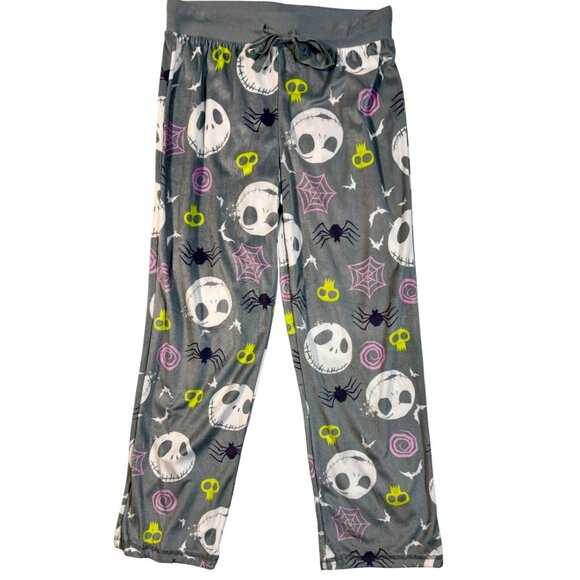 Disney Tim Burtons The Nightmare Before Christmas Gray Lounge Pants M Halloween - Picture 1 of 8
